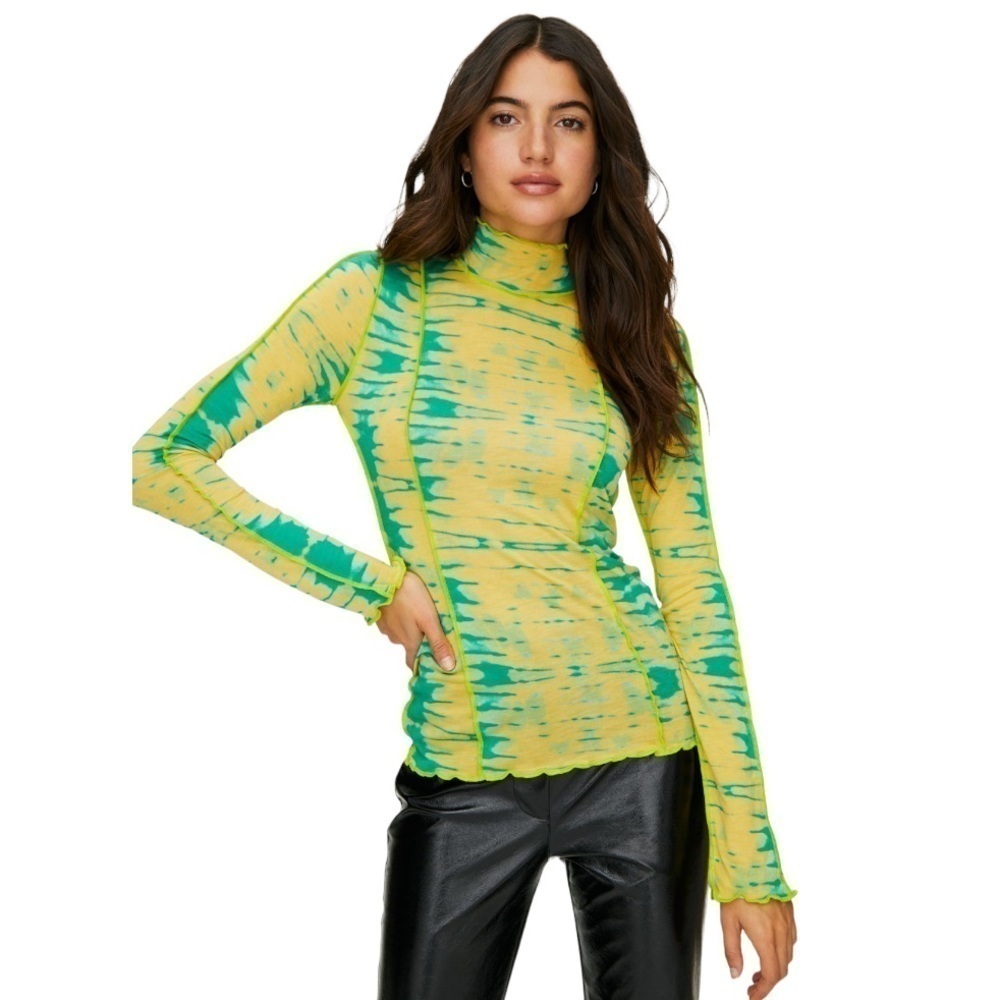 𝅺WILFRED Orbit Turtleneck Modal Long Sleeve Top Citron/Green Size XXS